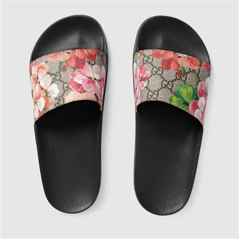 gucci bloom slides white|gucci bloom slides women.